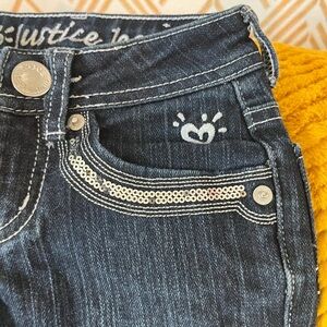 Justice Navy Kids Jeans with Silver Sequins